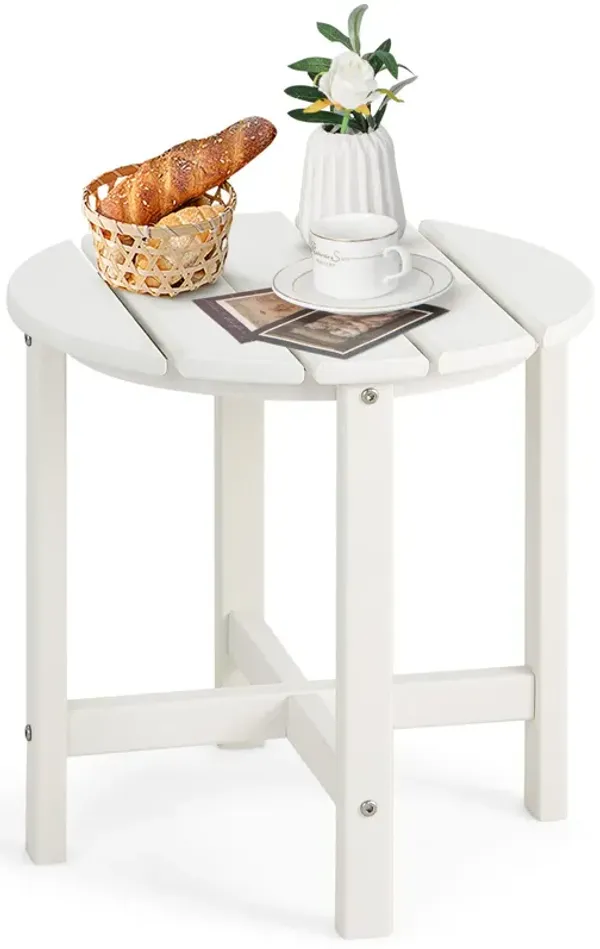 Round Adirondack Side Table Weather Resistant for Patio Deck or Garden