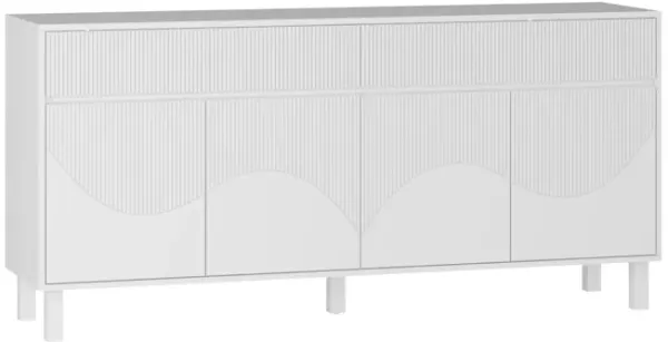 FUFU&GAGA White Storage Cabinet with Multiple Doors and Shelves, (63"W x 15.7"D x 29.7"H),White