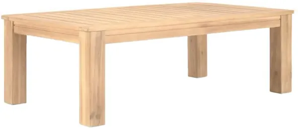 Syka 35 Inch Modern Coffee Table, Acacia Wood, Plank Top, Natural Brown-Benzara