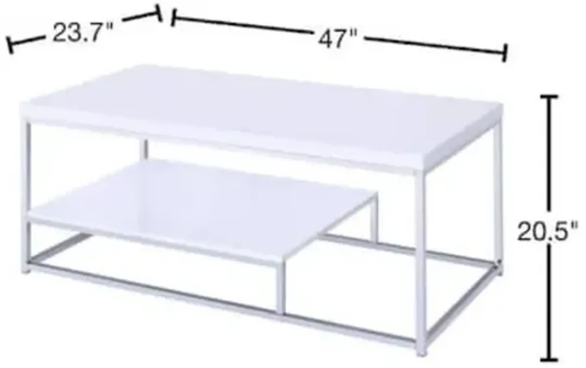 Lucia Cocktail Table, White