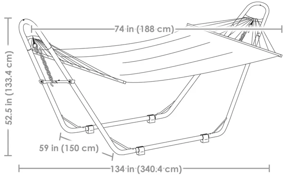 Sunnydaze Large Cotton Hammock with Universal Steel Stand - Calming Desert