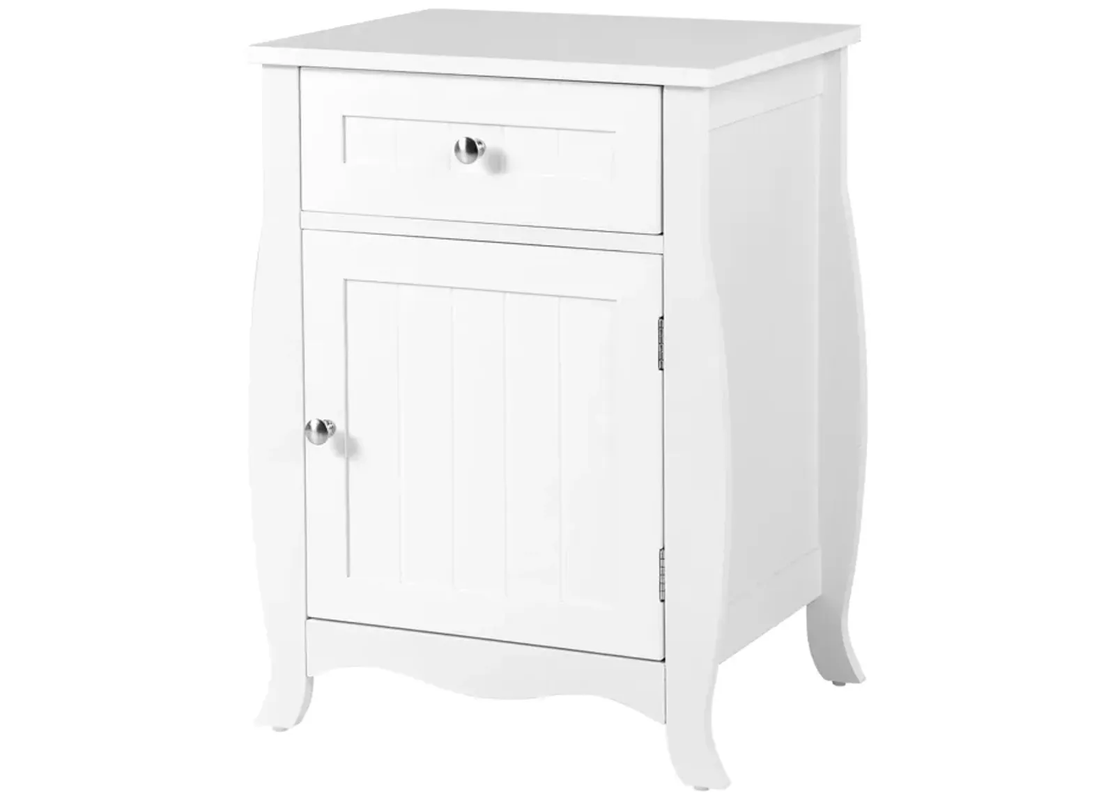 Nightstand with Drawer Cabinet and Curved Legs for Bedroom