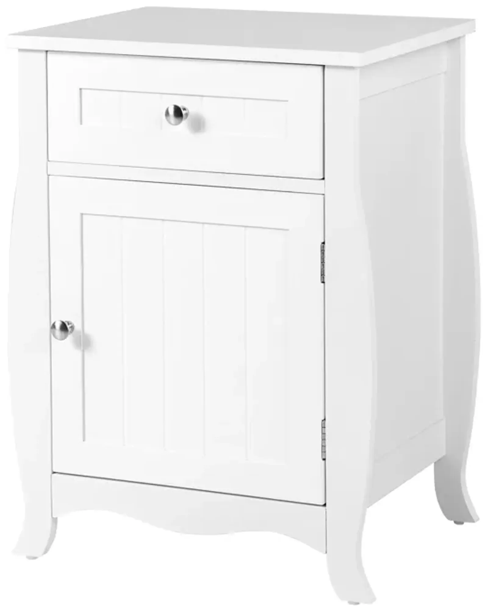 Nightstand with Drawer Cabinet and Curved Legs for Bedroom