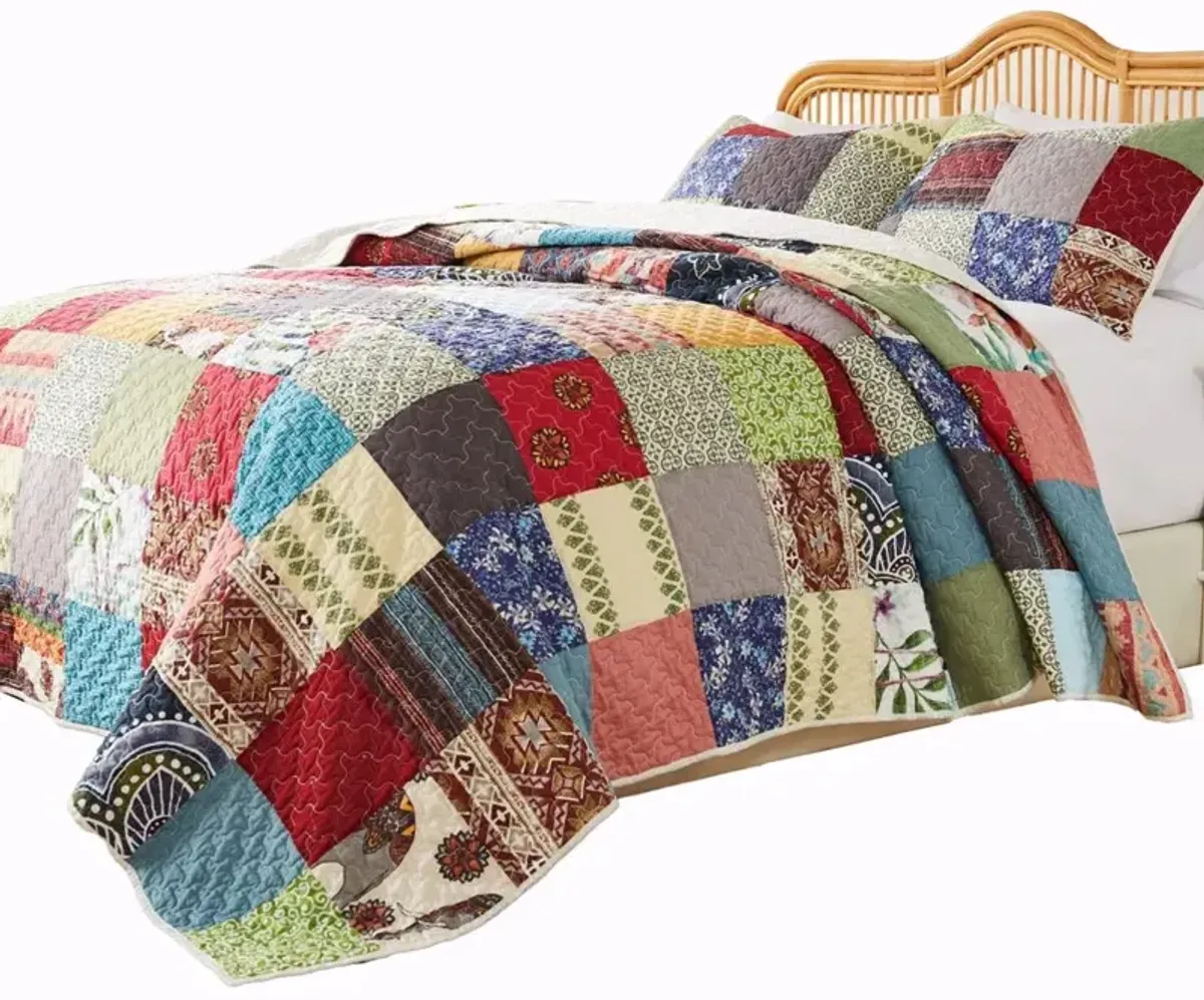 Greenland Home Fashions Renee Upcycle Luxurious Comfortable 2 Pieces Quilt Set Multicolor Twin