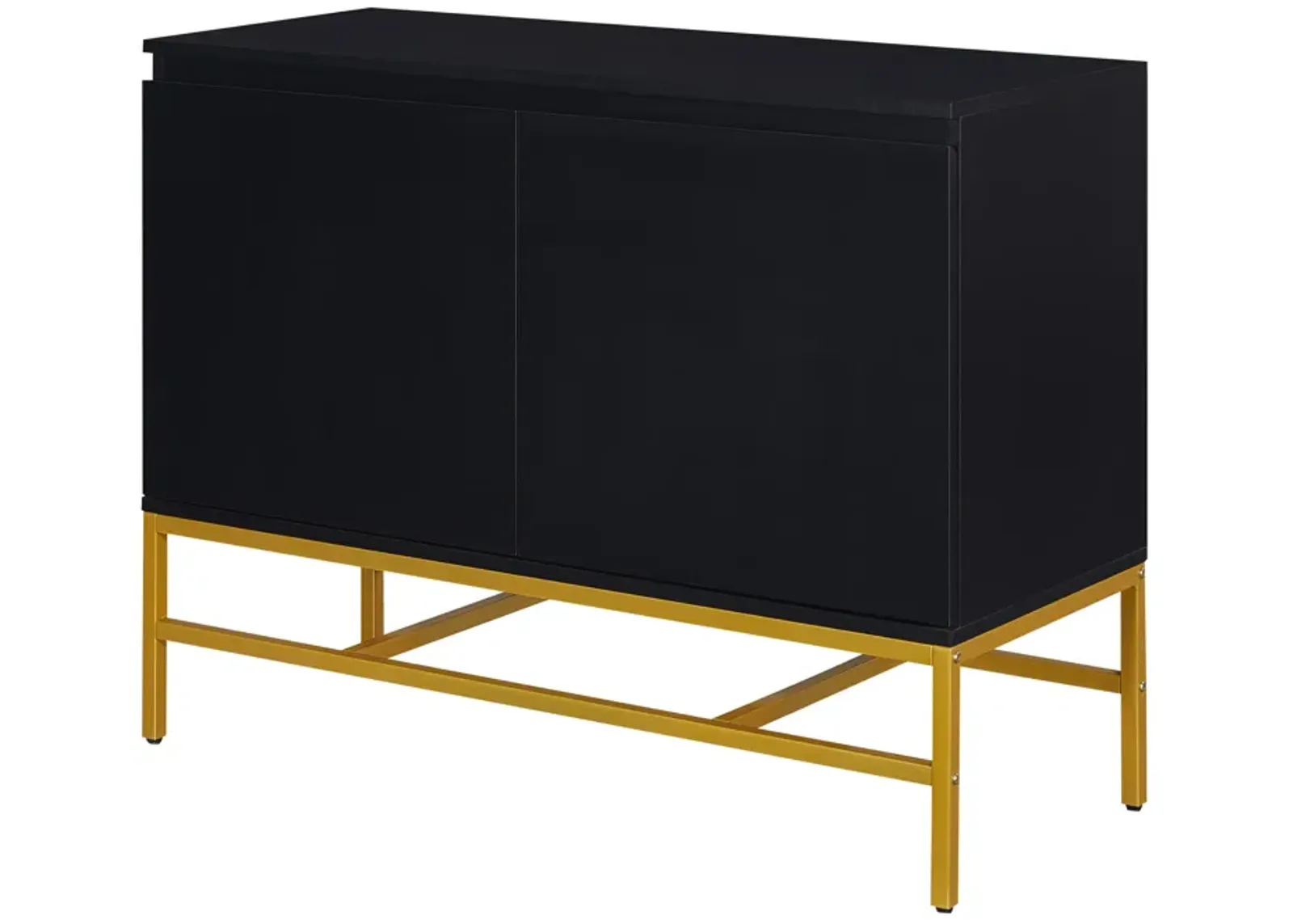 Minimalist Luxury Cabinet Two Door Sideboard With Gold Metal Legs For Living Room, Dining Room