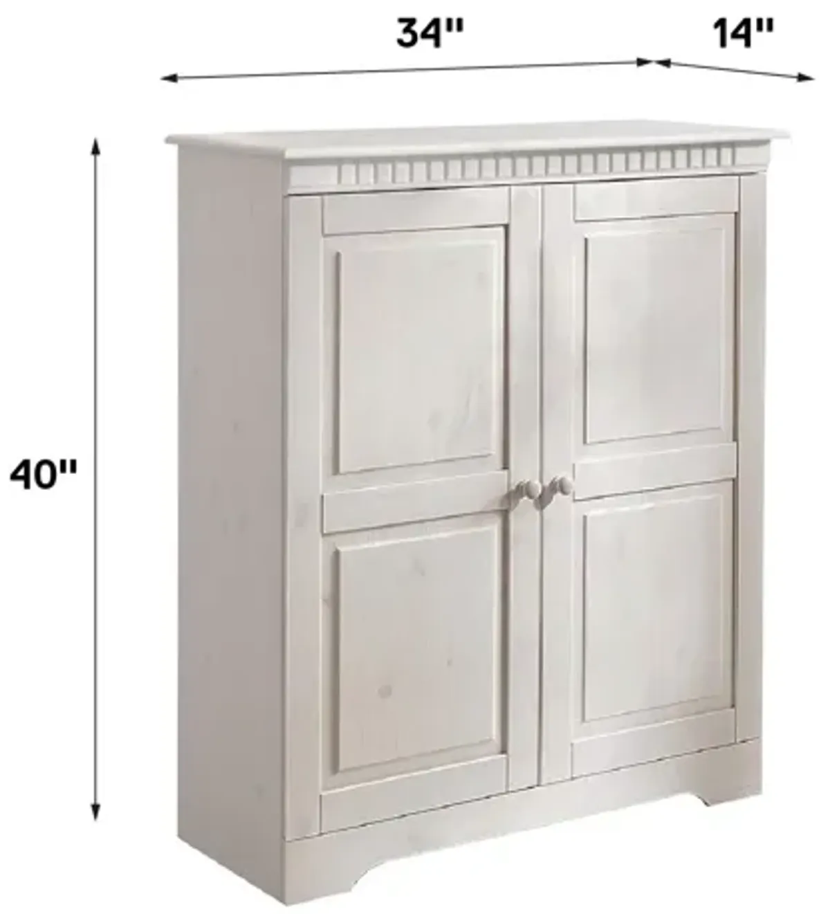 Cubrix Solid Wood 2 Door Closed Storage Cabinet