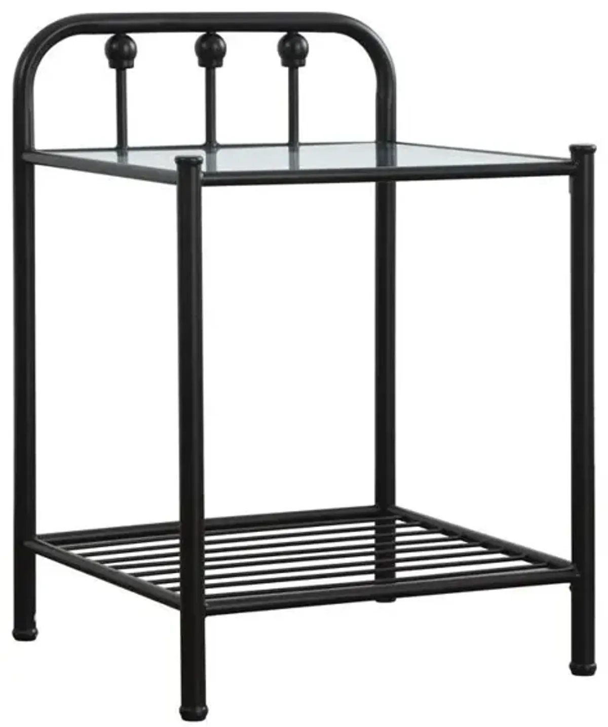 Livingston 1-shelf Nightstand with Glass Top Dark Bronze