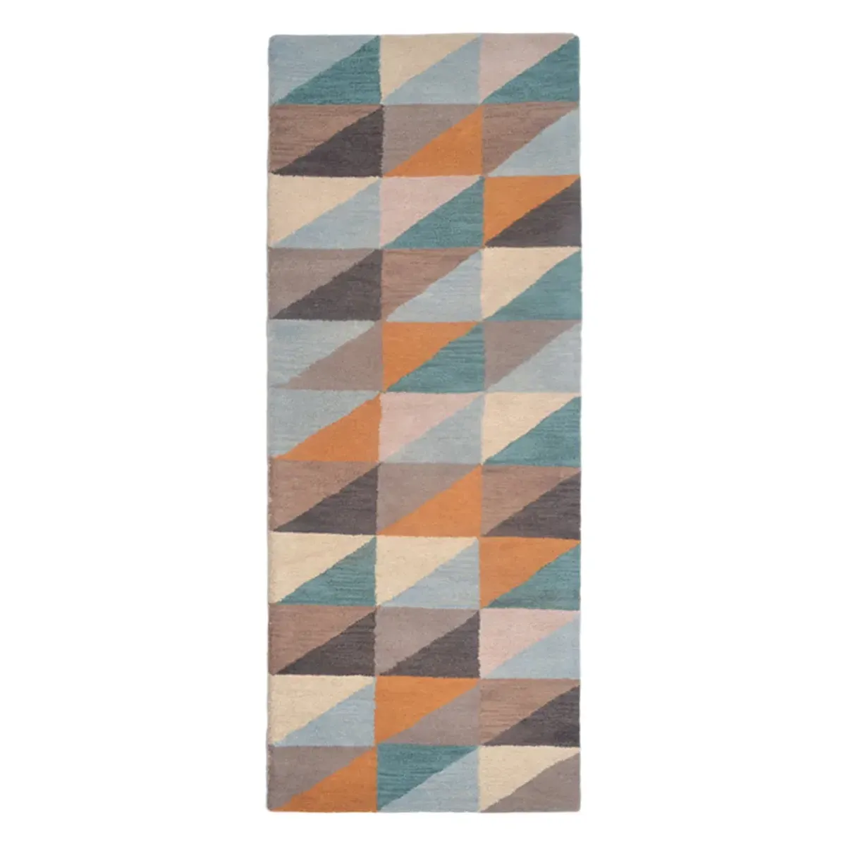 RUGSOTIC CARPETS HAND TUFTED WOOL ECO-FRIENDLY AREA RUGS  - 2'6''x6', Runner Shape, Multicolor, Geometric Modern Design, High Pile Thick Handmade Area Rugs for Living Room, Bed Room (K00547)