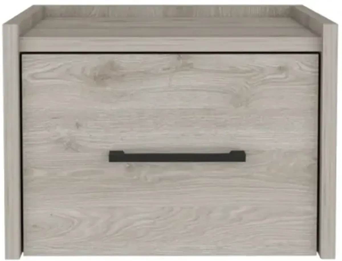 Floating Nightstand Calion, Bedroom, Light Gray