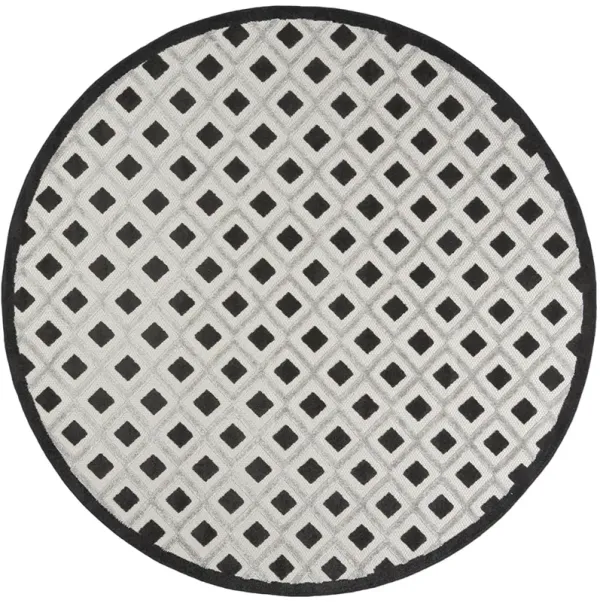 Aloha ALH26 Black/White 5'3" x Round Rug