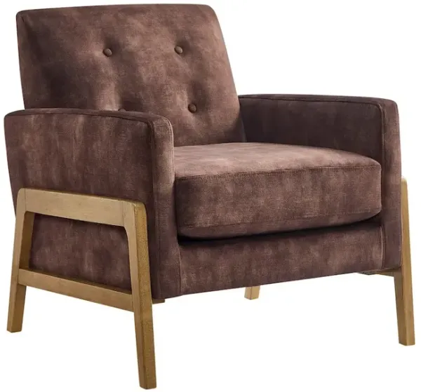 Macon Wood Arm Tufted Back Accent Chair - Espresso