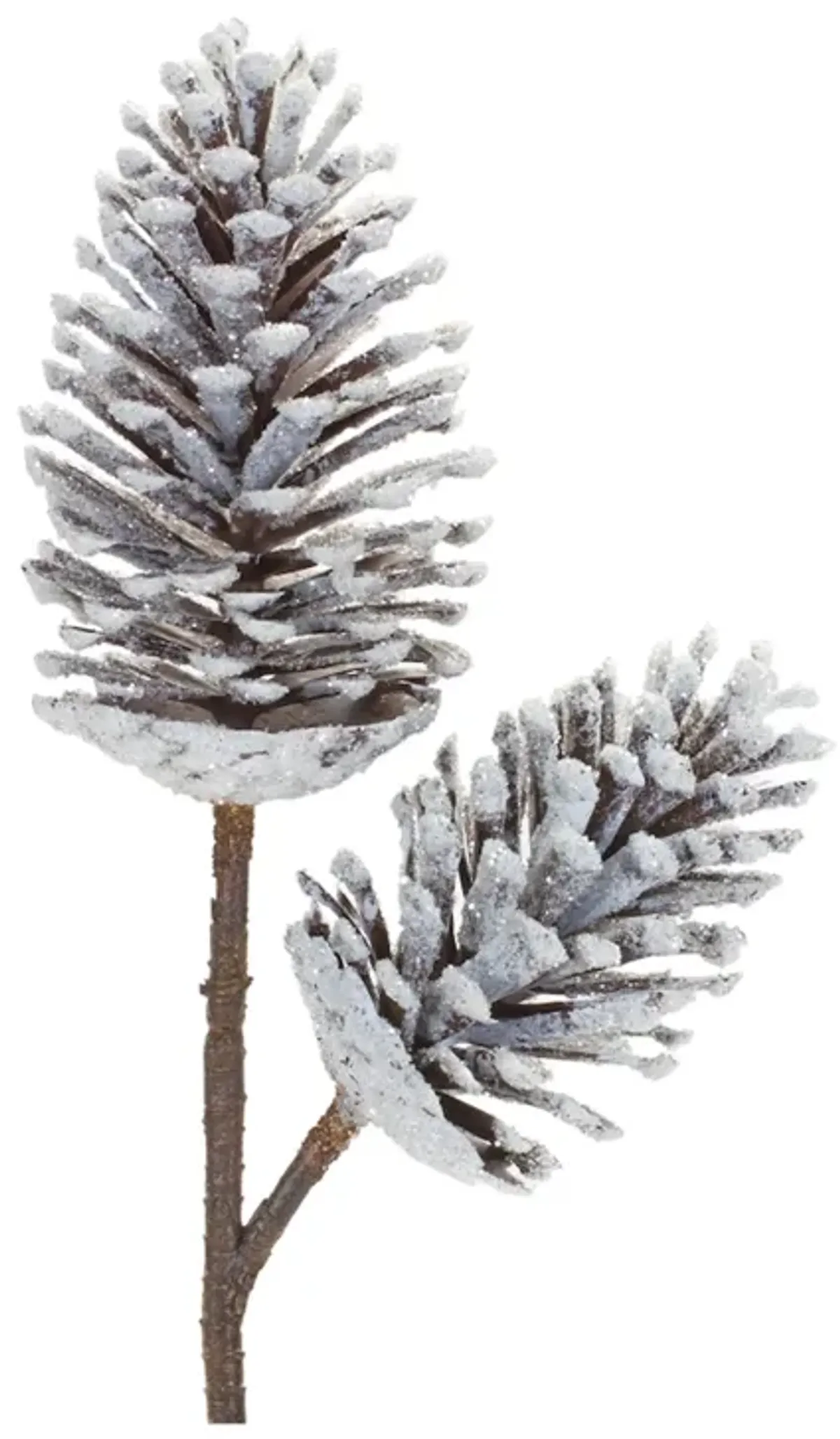 Pine Cone Pick Set of 2 – Plastic Holiday Decor for Christmas Home, Table, and Mantel