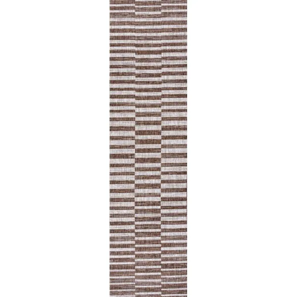 Sukie Modern Offset Stripe Indoor/Outdoor Area Rug