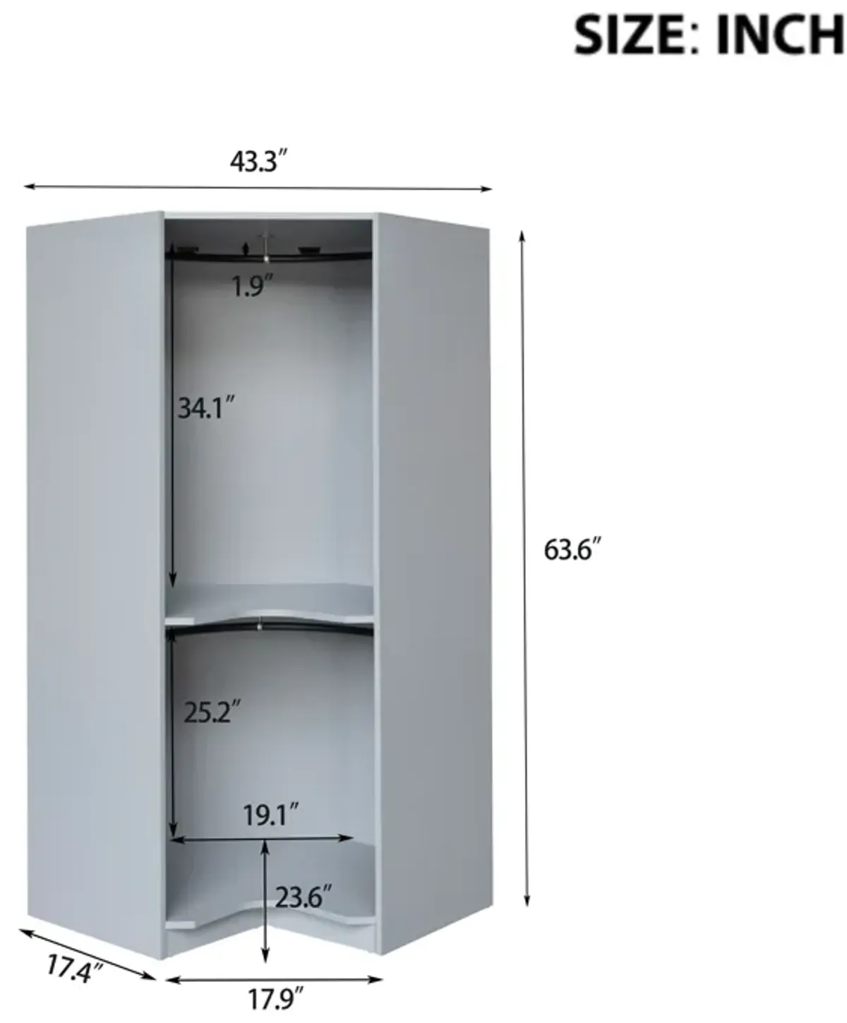 Merax Polygon Corner Wardrobe Closet