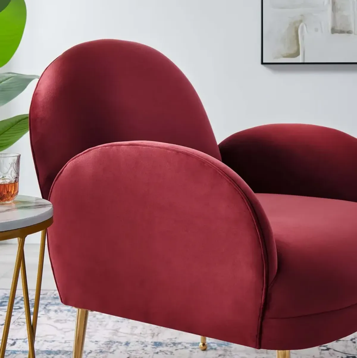 Transcend Performance Velvet Armchair