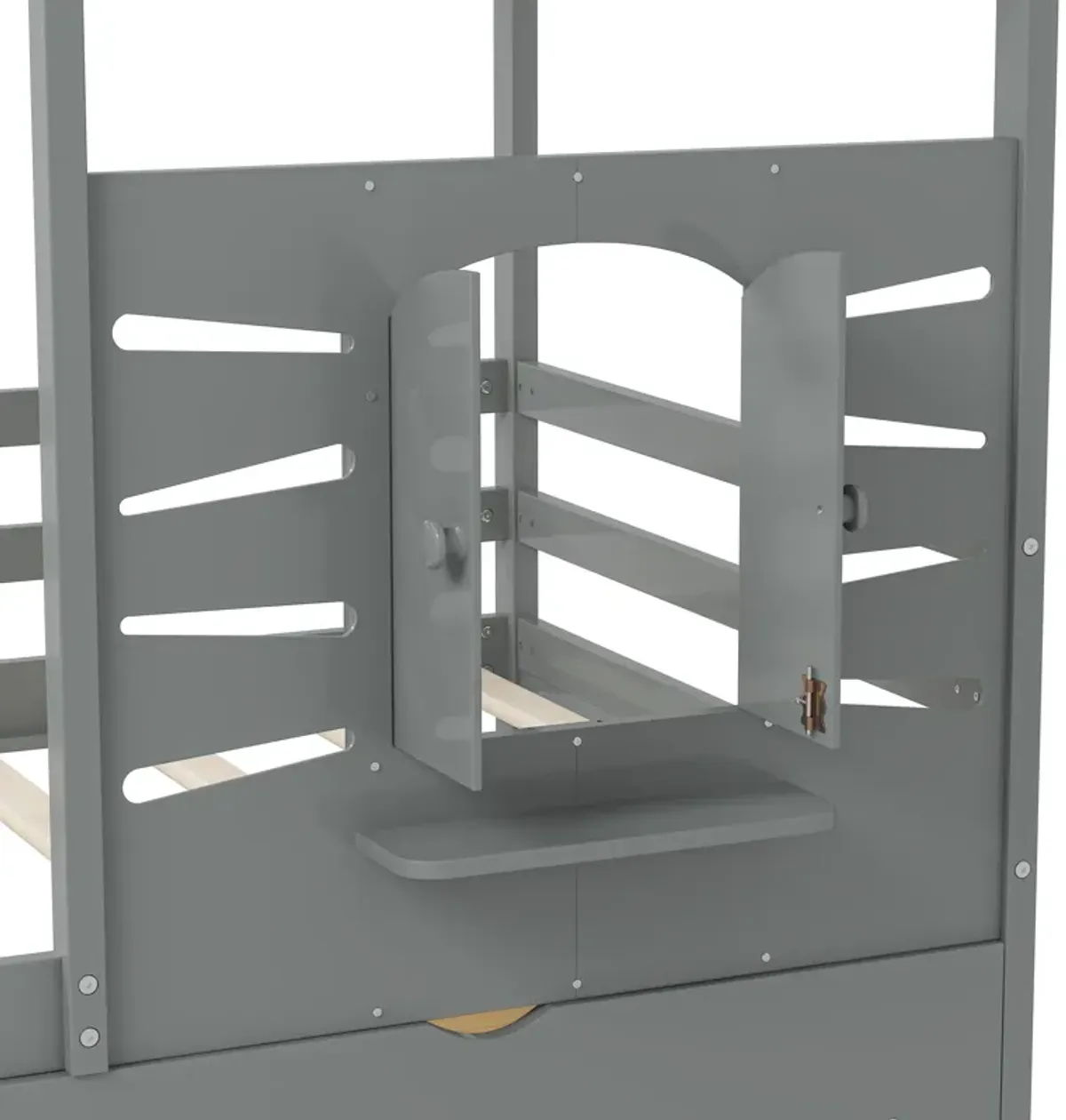 Merax House Platform Bed with 2 Drawers and Guardrails