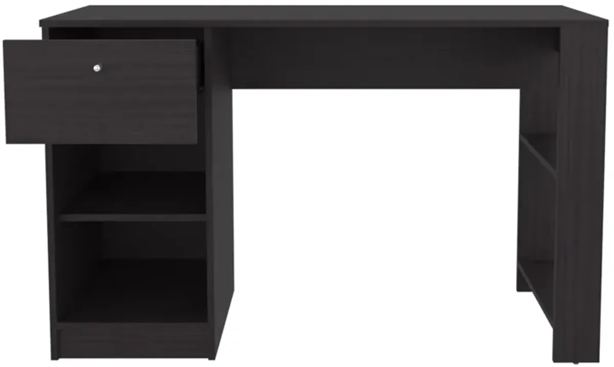 Tolsona Desk, 1 Drawer, 2 Shelves, Black