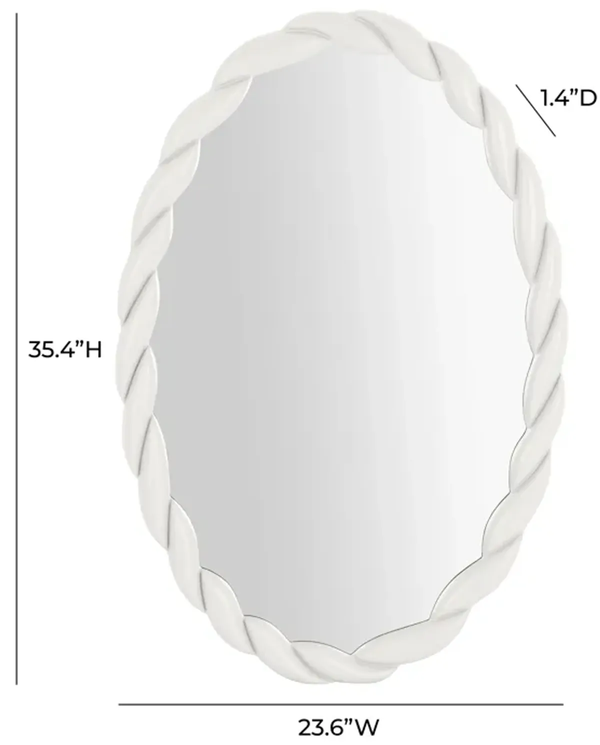 Agnes Cream Oval Mirror