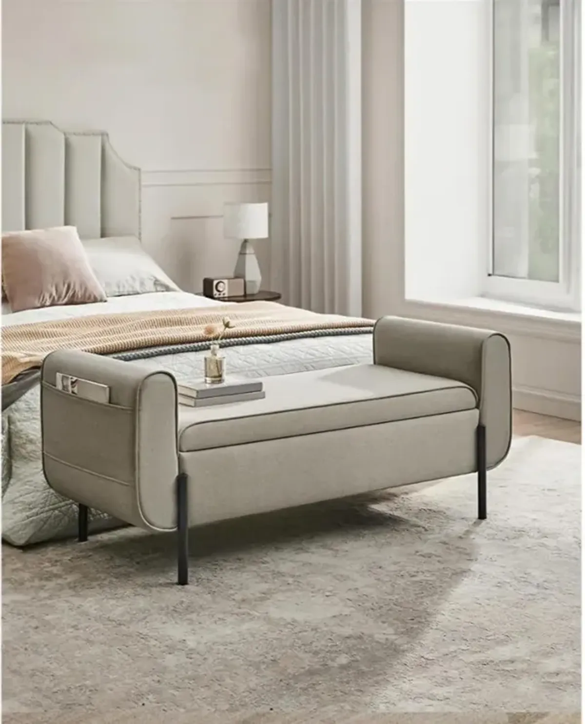 Storage Bench with Armrests: Comfortable and Practical Seating with Hidden Storage