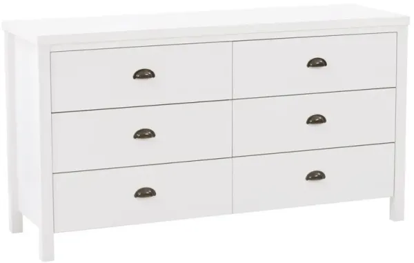 CorLiving Boston 6 Drawer Dresser, White