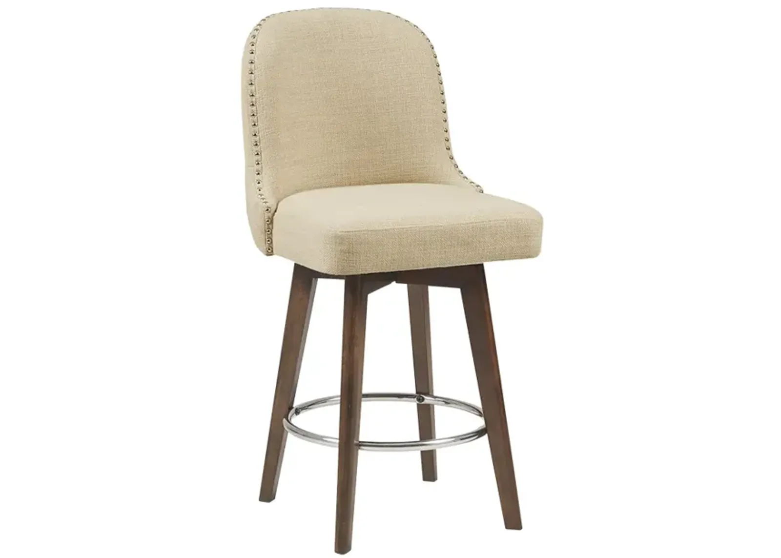 Gracie Mills Margy 360-Degree Elegance Counter Stool with Swivel Seat