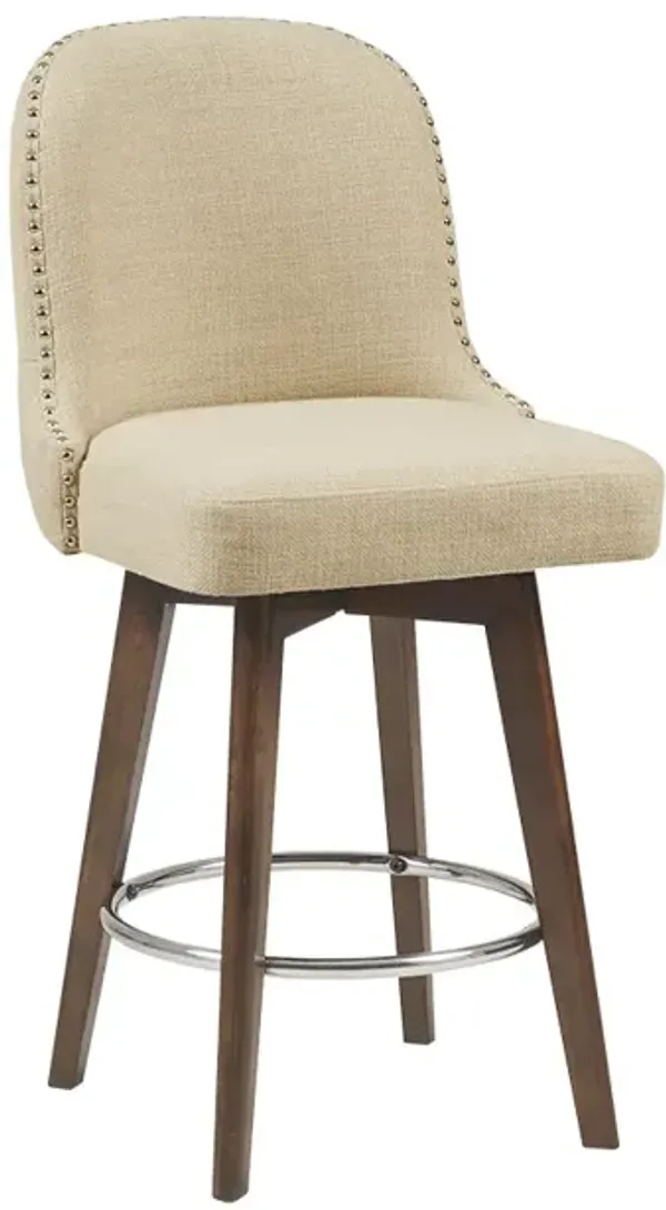 Gracie Mills Margy 360-Degree Elegance Counter Stool with Swivel Seat