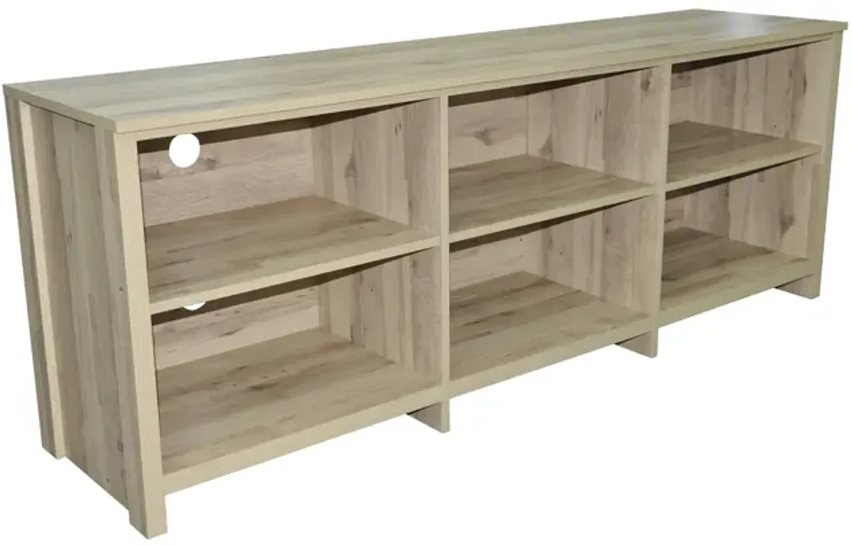 65 in. Wood TV Stand with 6 Storage Shelves Fits TV's up to 62 in.