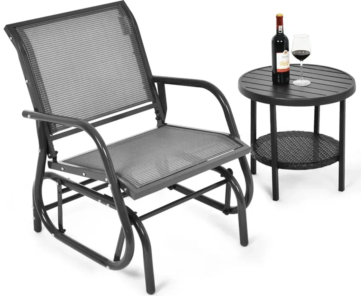 Outdoor Single Swing Glider Rocking Chair with Armrest