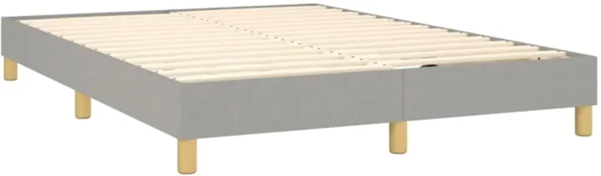 vidaXL Box Spring Bed Frame Light Gray 53.9"x74.8" Full Fabric