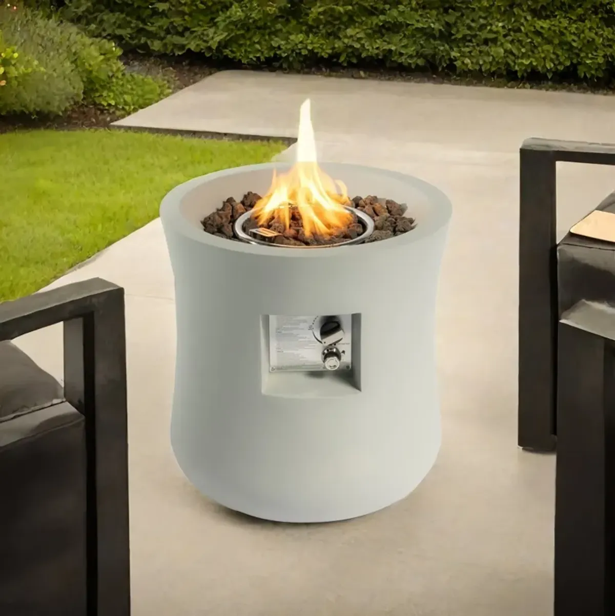 Mondawe 17.5" Outdoor Fiberglas Fire Pit Table,40K BTU Propane E-Ignition Waterproof Fire Table