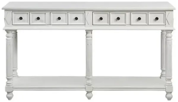 Long Console Table with 2 Drawers and Bottom Shelf Entryway or Sofa Table for Storage and Display