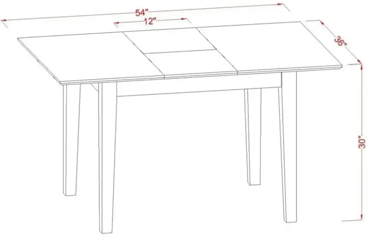 3 Piece Dining Set Consists of a Rectangle Kitchen Table with Butterfly Leaf