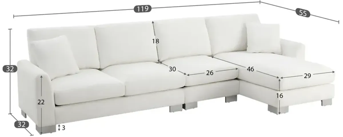 Merax Modern L-shaped Oversized Sectional Sofa