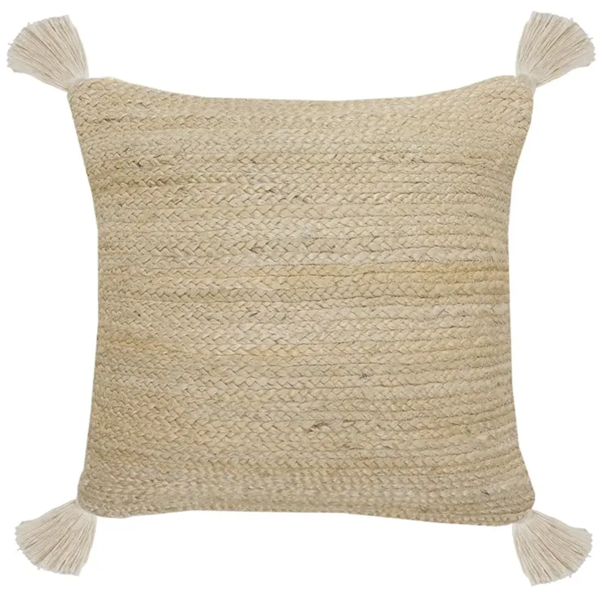 20" Brown and White Solid Square Throw Pillow