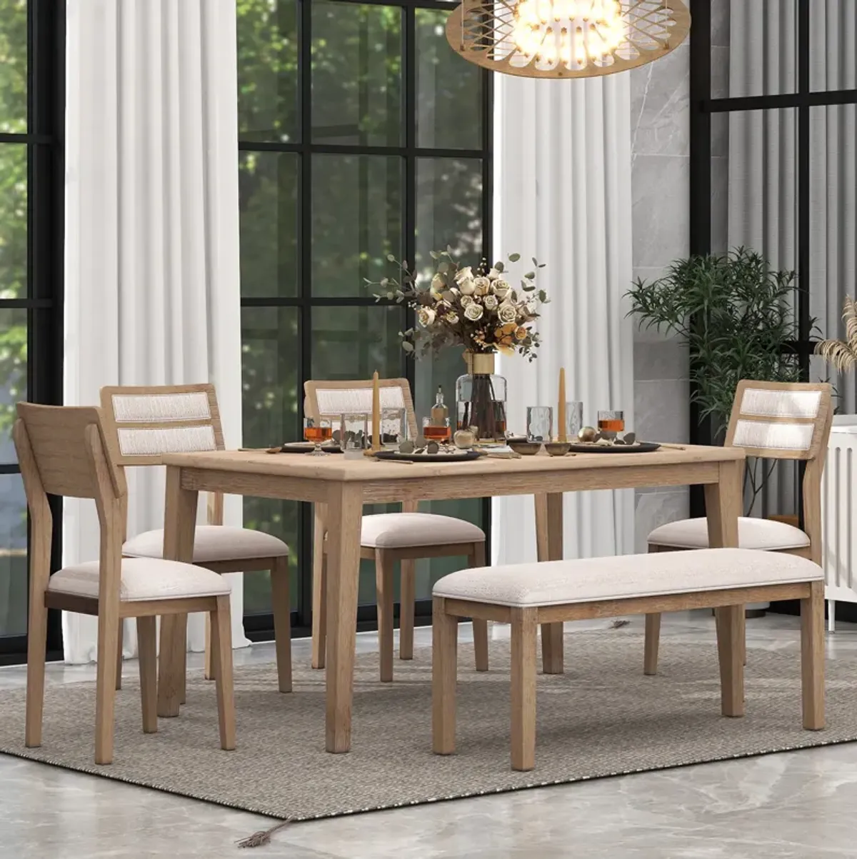 Streamdale Classic 6-Piece Upholstered Dining Set