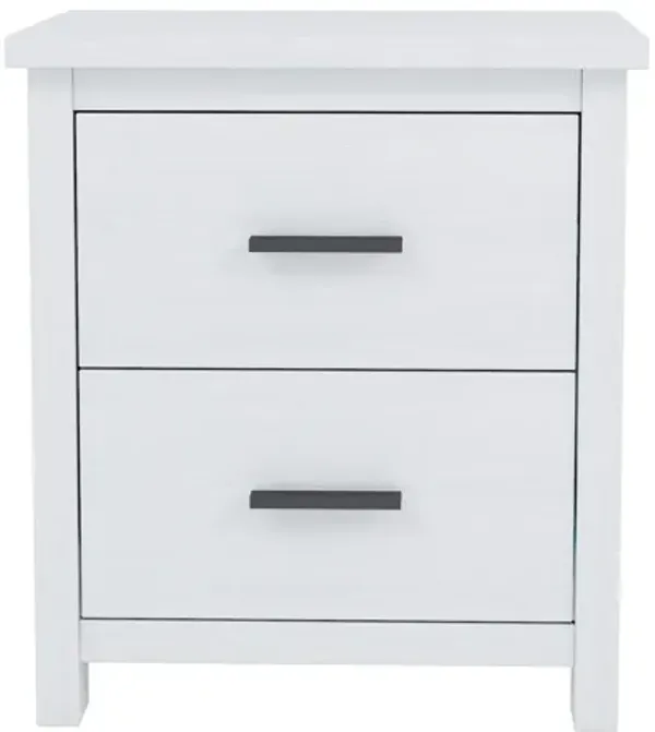 Merax Vintage 2-Drawer White Nightstand for Bedroom