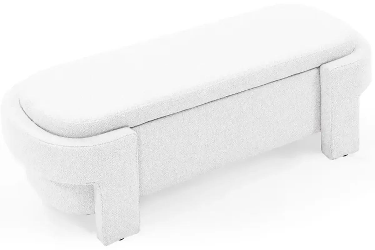 Linen Fabric Upholstered Bench With Large Storage Space For The Living Room, Entryway And Bed