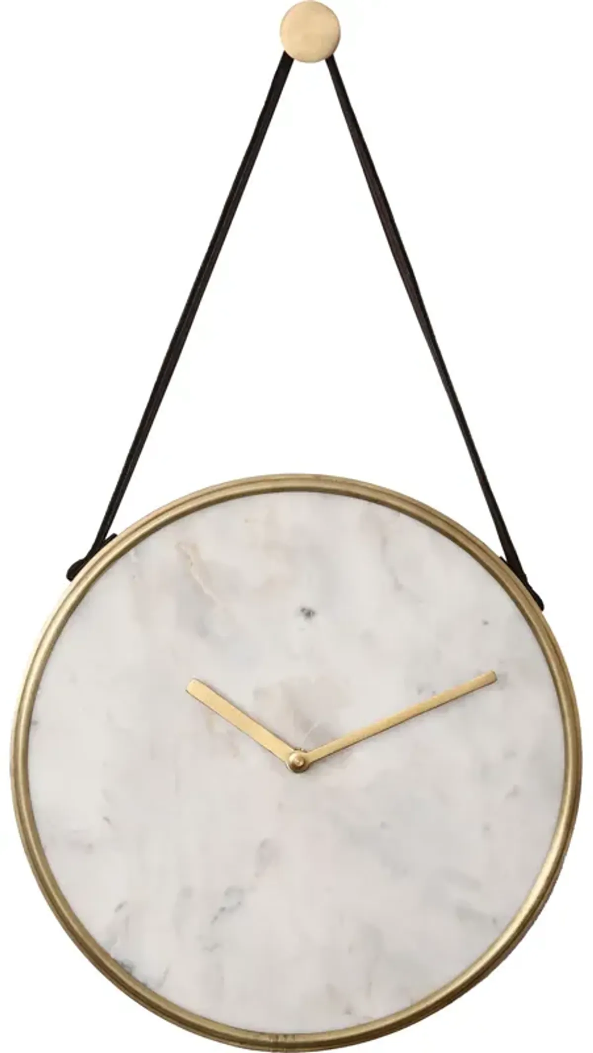 19" Gold and White Timeless Design Marble Wall Clock