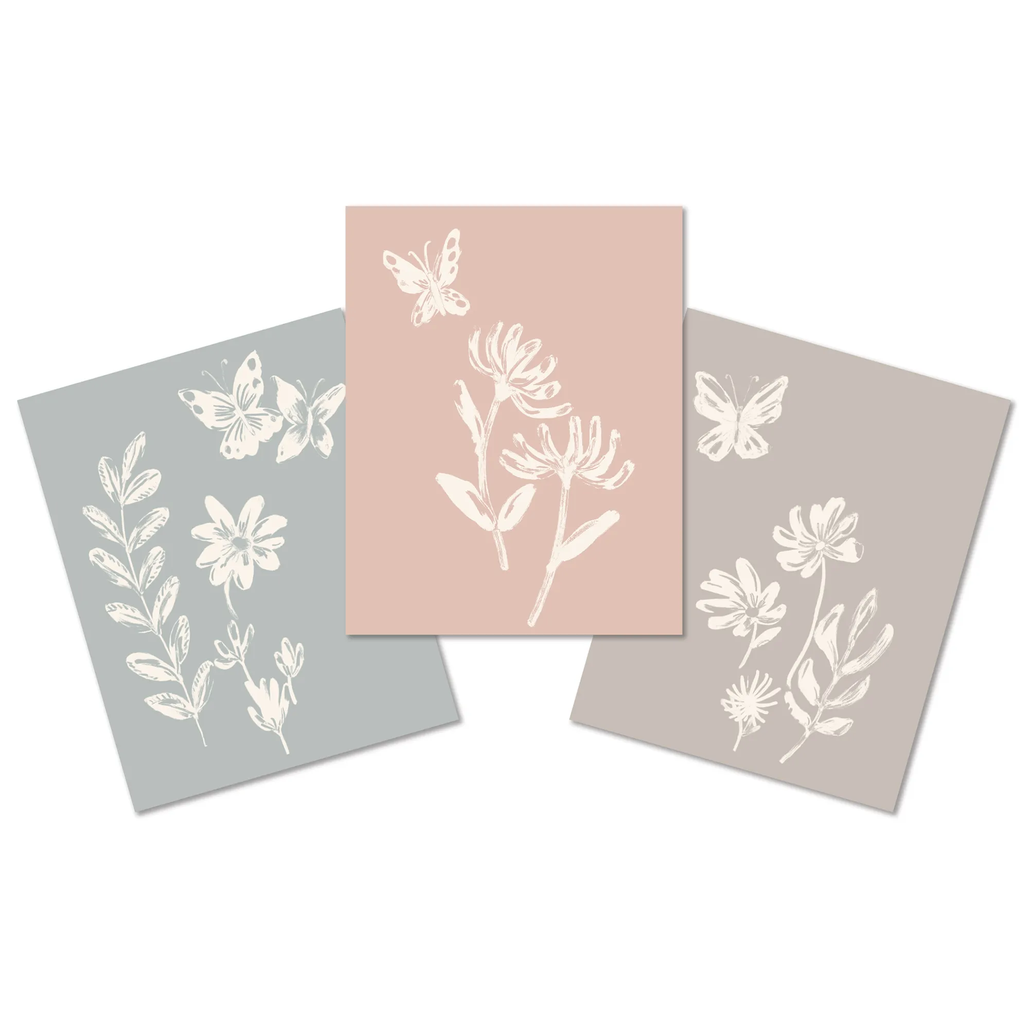 Lambs & Ivy Baby Blooms 3 Piece Floral Unframed Nursey/Child Wall Art 11� x 14�