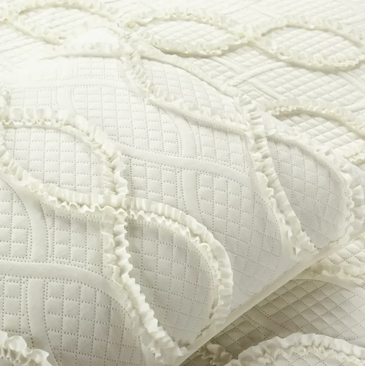 Avon Textured Ruffle Quilt 3Pc Set