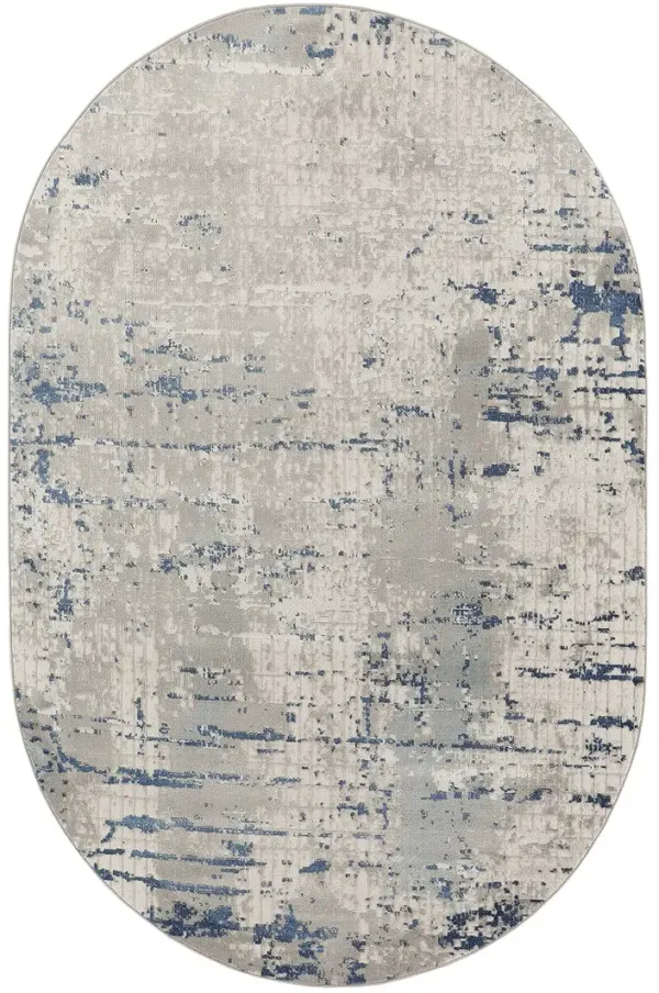 Quarry QUA01 Ivory/Gray/Blue 6' x 9' Rug