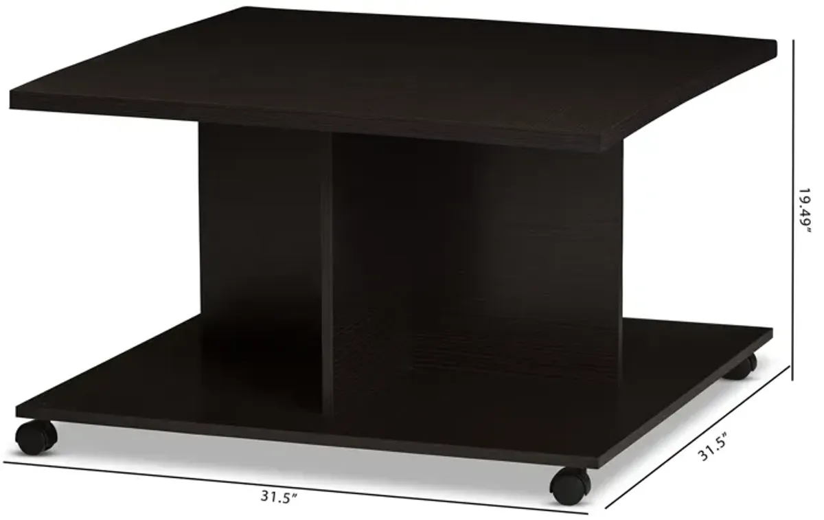 Baxton Studio Cladine Modern And Contemporary Wenge Brown Finished Coffee Table