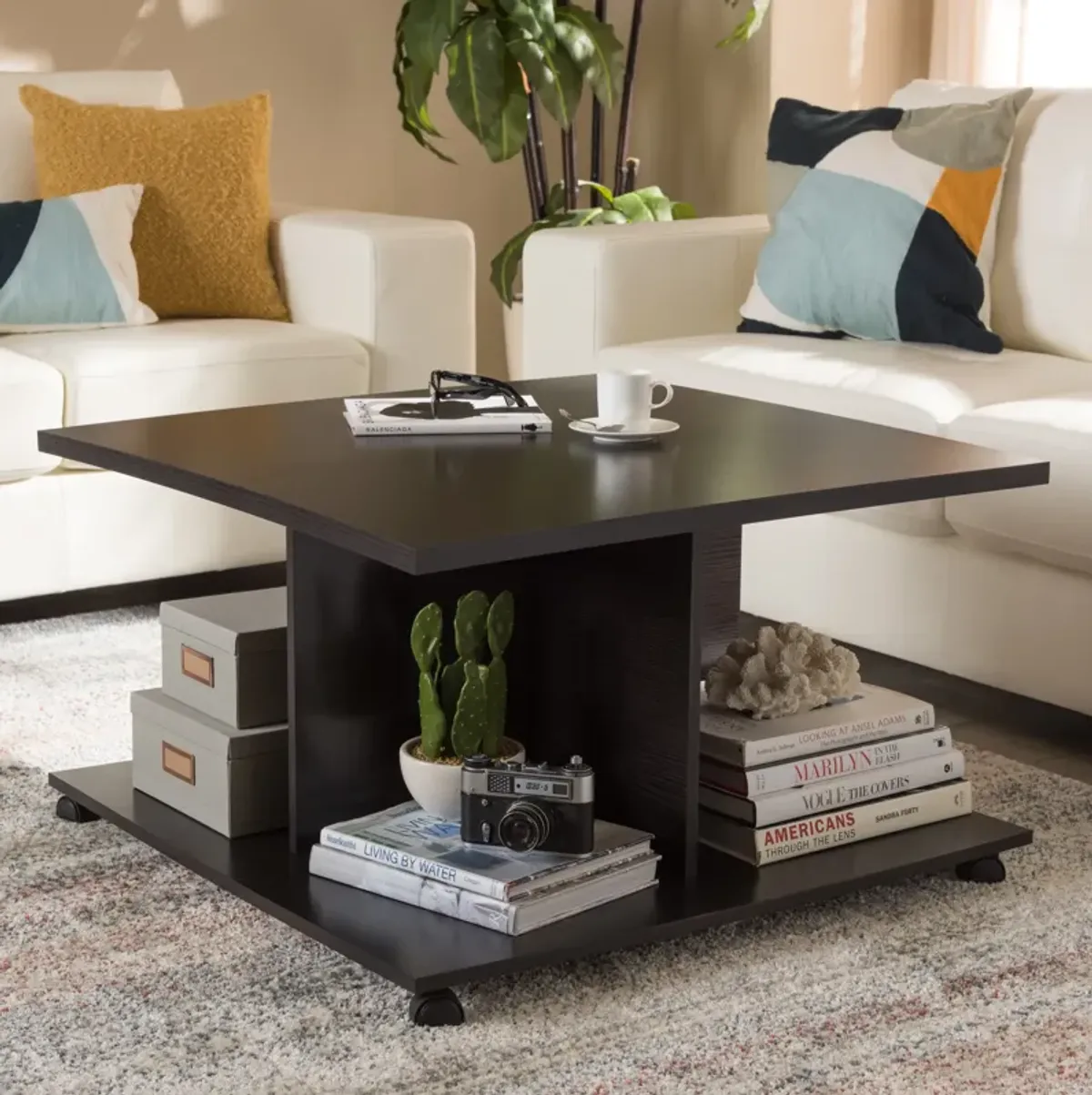 Baxton Studio Cladine Modern And Contemporary Wenge Brown Finished Coffee Table