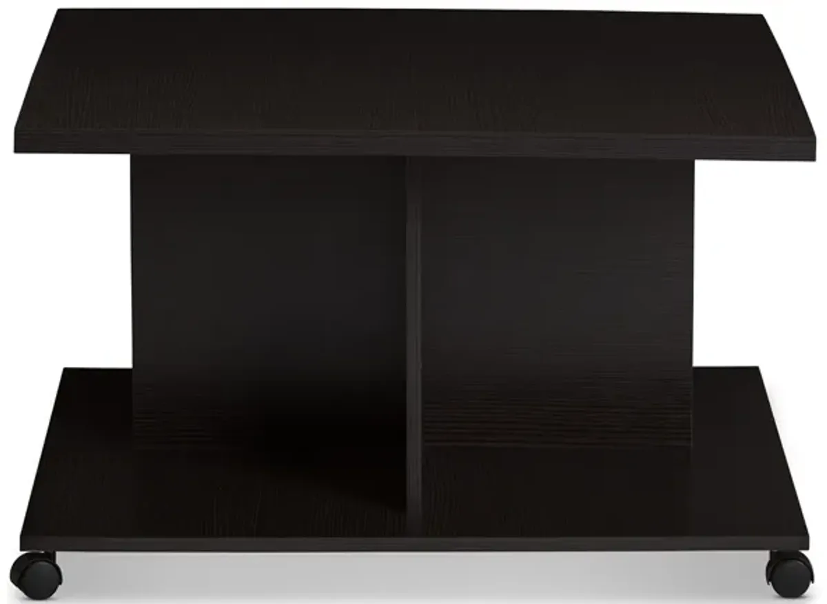 Baxton Studio Cladine Modern And Contemporary Wenge Brown Finished Coffee Table