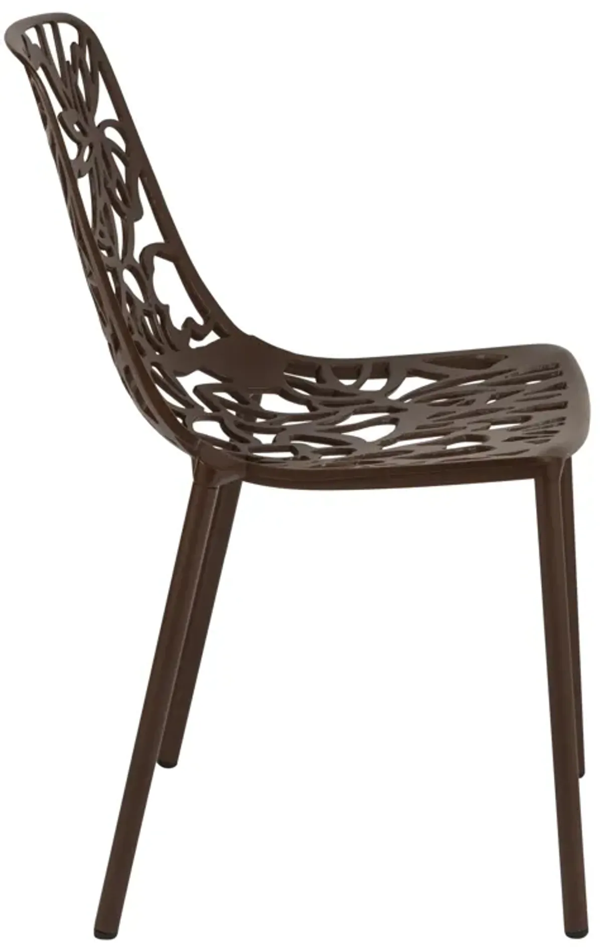 LeisureMod Devon Modern Indoor Outdoor Aluminum Dining Chair in Khaki Green