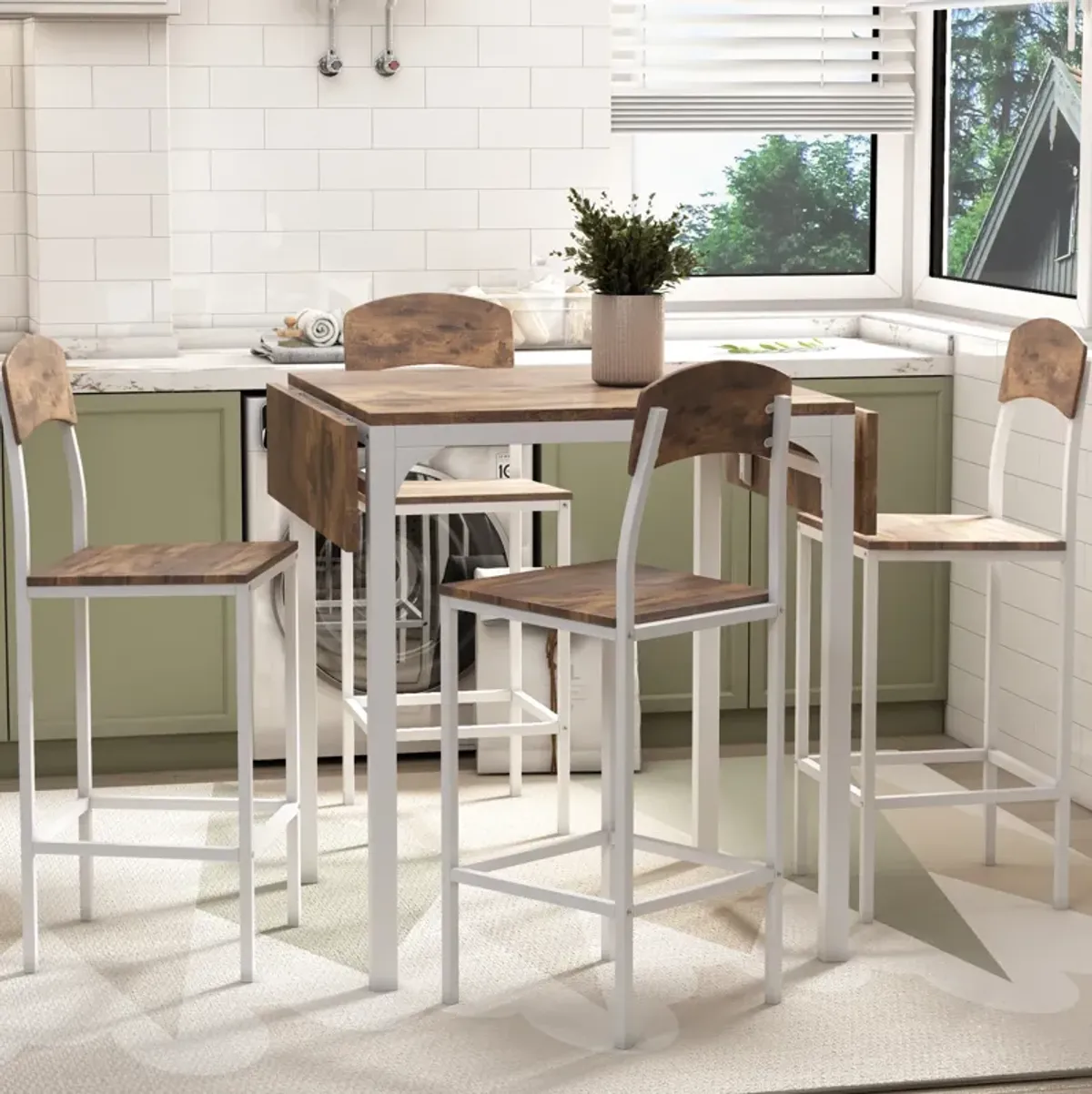 Merax 5-piece Counter Height Dining Table Set