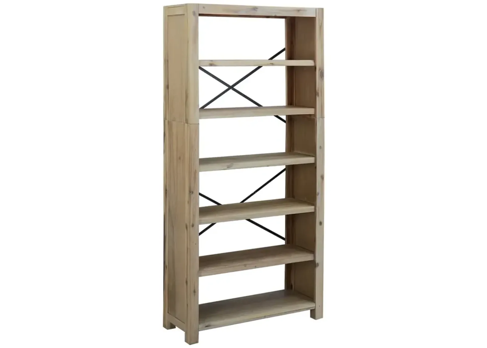 6-Tier Bookcase 31.5"x11.8"x66.9" Solid Wood Acacia