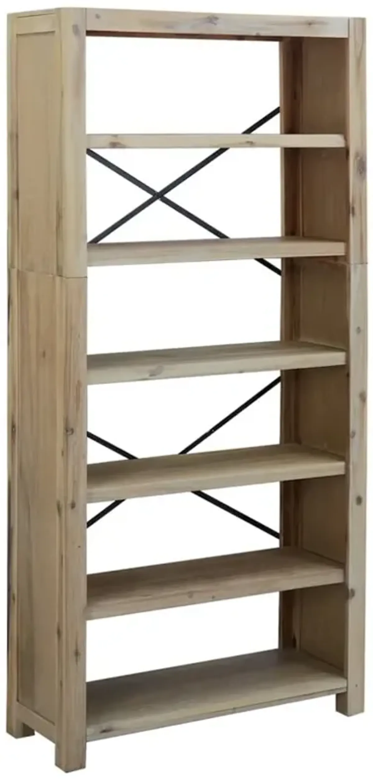 6-Tier Bookcase 31.5"x11.8"x66.9" Solid Wood Acacia