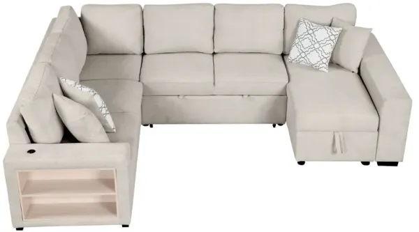 Merax U-shaped Sectional Sofa Pull-out Sofa Bed