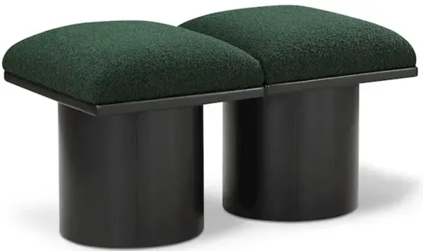 Meridian Furniture Pavilion Green Boucle Fabric Bench